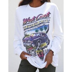 John Galt West Coast California 93 Long Sleeve Shirt White Womens Sz L As Is